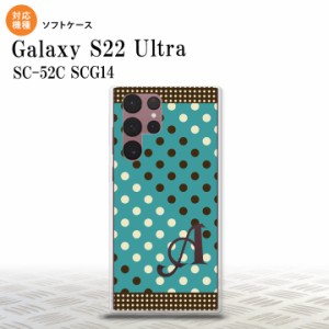 SC-52C SCG14 Galaxy S22 Ultra スマホケース 背面ケースソフトケース ドット 水玉 C 青緑 茶 +アルファベット メンズ レディース nk-s22