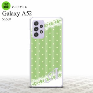 SC-53B Galaxy A52 スマホケース ハードケース ドット レース C 薄緑 +アルファベット メンズ レディース nk-sc53b-1616i