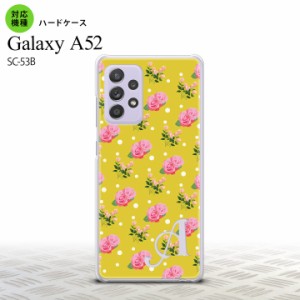 SC-53B Galaxy A52 スマホケース ハードケース 花柄 バラ ドット 黄 +アルファベット メンズ レディース nk-sc53b-242i