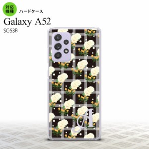 SC-53B Galaxy A52 スマホケース ハードケース 花柄 バラ チェック 黒 +アルファベット メンズ レディース nk-sc53b-253i
