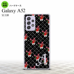 SC-53B Galaxy A52 スマホケース ハードケース 花柄 バラ 編み 黒 +アルファベット メンズ レディース nk-sc53b-267i