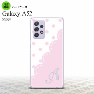 SC-53B Galaxy A52 スマホケース ハードケース ドット レース A ピンク +アルファベット メンズ レディース nk-sc53b-346i