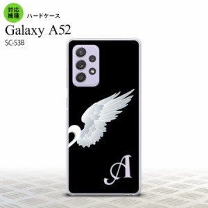 SC-53B Galaxy A52 スマホケース ハードケース 翼 ペア 右 黒 +アルファベット メンズ レディース nk-sc53b-789i