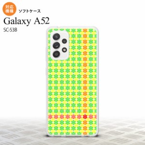 SC-53B Galaxy A52 スマホケース ソフトケース 花十時 緑 黄色 メンズ レディース nk-sc53b-tp1356