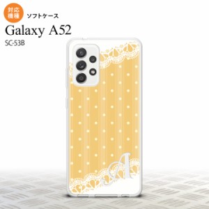 SC-53B Galaxy A52 スマホケース ソフトケース ドット レース C 黄 +アルファベット メンズ レディース nk-sc53b-tp1613i