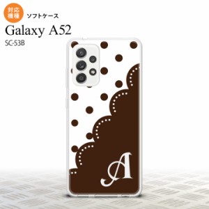 SC-53B Galaxy A52 スマホケース ソフトケース ドット レース A 茶 +アルファベット メンズ レディース nk-sc53b-tp345i