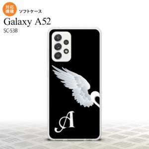 SC-53B Galaxy A52 スマホケース ソフトケース 翼 ペア 左 黒 +アルファベット メンズ レディース nk-sc53b-tp477i