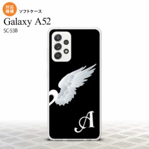 SC-53B Galaxy A52 スマホケース ソフトケース 翼 ペア 右 黒 +アルファベット メンズ レディース nk-sc53b-tp789i