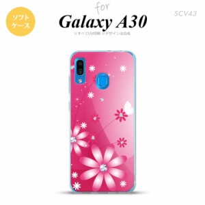 SCV43 Galaxy A30 SCV43 スマホケース ソフト カバー 花柄 ガーベラ ピンク nk-scv43-tp066