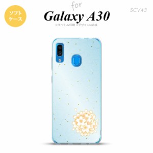 SCV43 Galaxy A30 SCV43 スマホケース ソフト カバー 和柄 サクラ 青 nk-scv43-tp1275