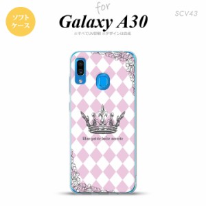 SCV43 Galaxy A30 SCV43 スマホケース ソフト カバー 王冠 ピンク nk-scv43-tp1451