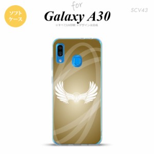 SCV43 Galaxy A30 SCV43 スマホケース ソフト カバー 翼 光 ゴールド風 nk-scv43-tp462