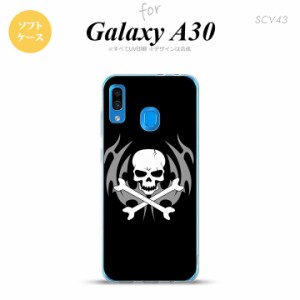 SCV43 Galaxy A30 SCV43 スマホケース ソフト カバー ドクロ 黒 nk-scv43-tp513