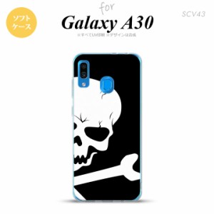 SCV43 Galaxy A30 SCV43 スマホケース ソフト カバー ドクロ アップ 黒 nk-scv43-tp515