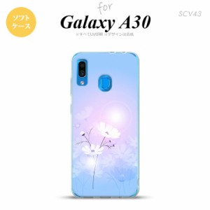 SCV43 Galaxy A30 SCV43 スマホケース ソフト カバー コスモス 水色 ピンク nk-scv43-tp606