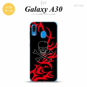 SCV43 Galaxy A30 SCV43 スマホケース ソフト カバー ドクロ 黒 赤 nk-scv43-tp868