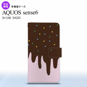 SH-54B SHG05 AQUOS sense6 手帳型スマホケース カバー アイス ピンク  nk-004s-sens6-dr347