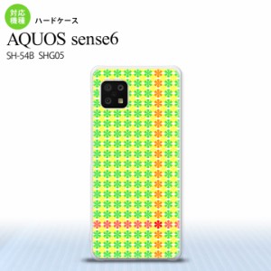 SH-54B SHG05 AQUOS sense6 スマホケース ハードケース 花十時 緑 黄色 メンズ レディース nk-sens6-1356