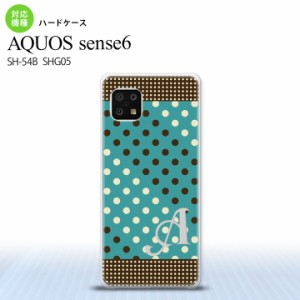 SH-54B SHG05 AQUOS sense6 スマホケース ハードケース ドット 水玉 C 青緑 茶 +アルファベット メンズ レディース nk-sens6-1654i