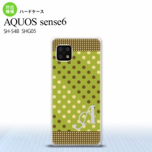 SH-54B SHG05 AQUOS sense6 スマホケース ハードケース ドット 水玉 C 緑 茶 +アルファベット メンズ レディース nk-sens6-1656i