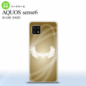 SH-54B SHG05 AQUOS sense6 スマホケース ハードケース 翼 光 ゴールド風 メンズ レディース nk-sens6-462