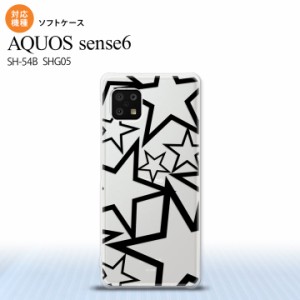 SH-54B SHG05 AQUOS sense6 スマホケース ソフトケース 星 クリア 黒 メンズ レディース nk-sens6-tp1115