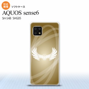 SH-54B SHG05 AQUOS sense6 スマホケース ソフトケース 翼 光 ゴールド風 メンズ レディース nk-sens6-tp462