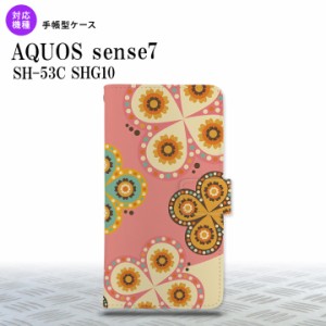 sense7 sense7 手帳型スマホケース カバー エスニック 花柄 ピンク ベージュ 2022年 11月発売 nk-004s-sens7-dr1582