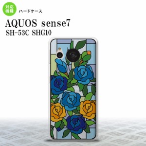 sense7 sense7 背面ケース カバー ステンドグラス風 おしゃれ バラ ブルー ステンドグラス風 2022年 11月発売 nk-sens7-sg13