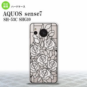 sense7 sense7 背面ケース カバー ステンドグラス風 おしゃれ バラ ホワイト ステンドグラス風 2022年 11月発売 nk-sens7-sg47