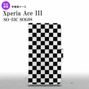 SO-53C SOG08 ワイモバイル Xperia Ace III 手帳型スマホケース カバー スクエア 黒  nk-004s-so53c-dr031