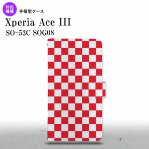 SO-53C SOG08 ワイモバイル Xperia Ace III 手帳型スマホケース カバー スクエア 赤  nk-004s-so53c-dr033