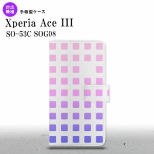 SO-53C SOG08 ワイモバイル Xperia Ace III 手帳型スマホケース カバー スクエア ドット ピンク  nk-004s-so53c-dr1363