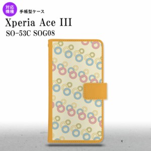 SO-53C SOG08 ワイモバイル Xperia Ace III 手帳型スマホケース カバー 丸 黄  nk-004s-so53c-dr1661