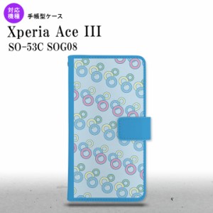 SO-53C SOG08 ワイモバイル Xperia Ace III 手帳型スマホケース カバー 丸 青  nk-004s-so53c-dr1663