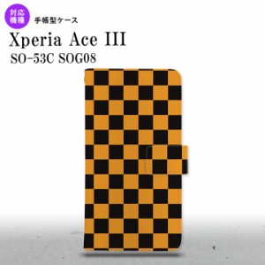 SO-53C SOG08 ワイモバイル Xperia Ace III 手帳型スマホケース カバー スクエア 黒 オレンジ  nk-004s-so53c-dr761