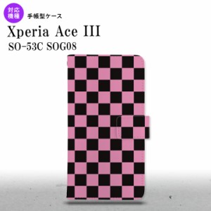 SO-53C SOG08 ワイモバイル Xperia Ace III 手帳型スマホケース カバー スクエア 黒 ピンク  nk-004s-so53c-dr762