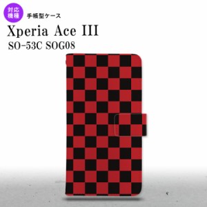 SO-53C SOG08 ワイモバイル Xperia Ace III 手帳型スマホケース カバー スクエア 黒 赤  nk-004s-so53c-dr763