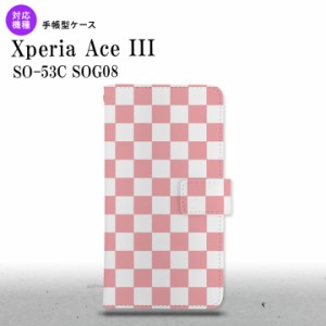 SO-53C SOG08 ワイモバイル Xperia Ace III 手帳型スマホケース カバー スクエア 白 ピンク  nk-004s-so53c-dr765