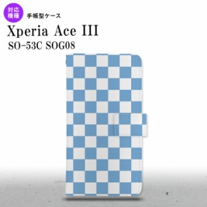 SO-53C SOG08 ワイモバイル Xperia Ace III 手帳型スマホケース カバー スクエア 白 青  nk-004s-so53c-dr766