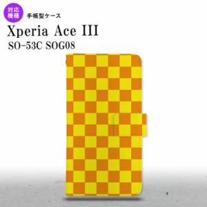 SO-53C SOG08 ワイモバイル Xperia Ace III 手帳型スマホケース カバー スクエア 黄 オレンジ  nk-004s-so53c-dr767