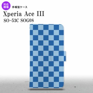 SO-53C SOG08 ワイモバイル Xperia Ace III 手帳型スマホケース カバー スクエア 青 水色  nk-004s-so53c-dr769