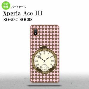 SO-53C SOG08 ワイモバイル Xperia Ace III スマホケース 背面ケース ハードケース 時計 チェック ピンク 2022年 6月発売 nk-so53c-1221