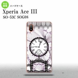 SO-53C SOG08 ワイモバイル Xperia Ace III スマホケース 背面ケース ハードケース 時計 妖精 黒 2022年 6月発売 nk-so53c-1256