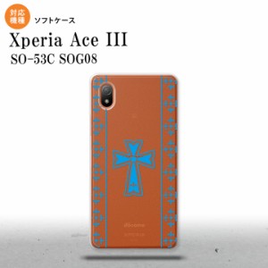 SO-53C SOG08 ワイモバイル Xperia Ace III スマホケース 背面ケースソフトケース ゴシック クリア 水色 2022年 6月発売 nk-so53c-tp1006