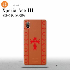 SO-53C SOG08 ワイモバイル Xperia Ace III スマホケース 背面ケースソフトケース ゴシック クリア 赤 2022年 6月発売 nk-so53c-tp1007