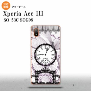 SO-53C SOG08 ワイモバイル Xperia Ace III スマホケース 背面ケースソフトケース 時計 妖精 黒 2022年 6月発売 nk-so53c-tp1256