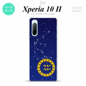 Xperia10 II スマホケース 背面カバー ストラップホール有 ハードケース 星座 みずがめ座 nk-xp102-852