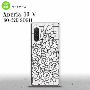 Xperia10V Xperia10V 背面ケース カバー ステンドグラス風 おしゃれ バラ ホワイト ステンドグラス風 2023年 7月発売 nk-xp105-sg47