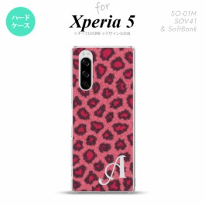 SO-01M SOV41 Xperia5 ケース ハードケース 豹柄 A ピンク +アルファベット nk-xp5-026i